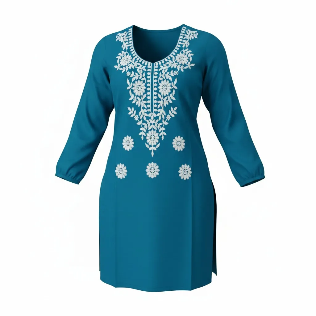 Timeless Embroidered Kurti (M)
