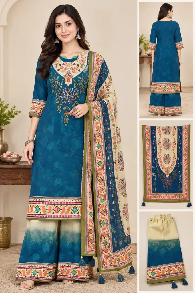 Designer Printed Ethnic Kurta Set with Dupatta