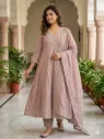 Embroidered V-Neck Kurta Salwar Suit Set with Dupatta
