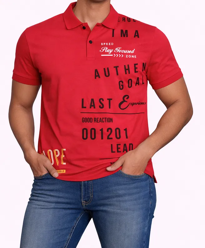 Collar  TShirt Men Wear Cotton Blend Cross Stitch Finest Clothing (S)