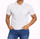 White Solid Polo T-Shirt for Men