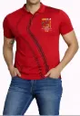 Red Graphic Polo T-Shirt for Men