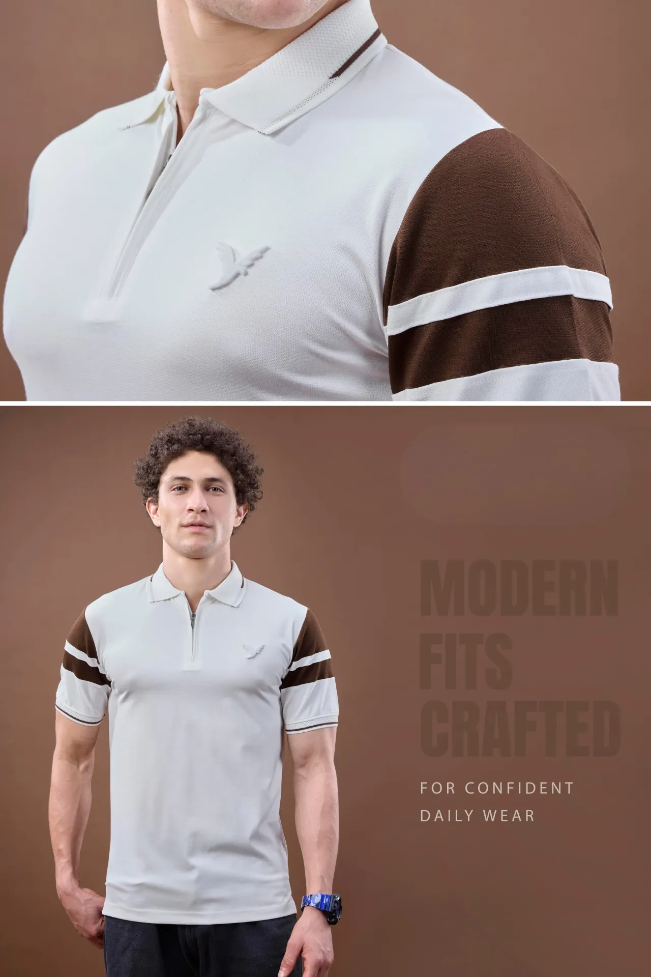 High Density Luxe Zip Polo T-Shirt (42)