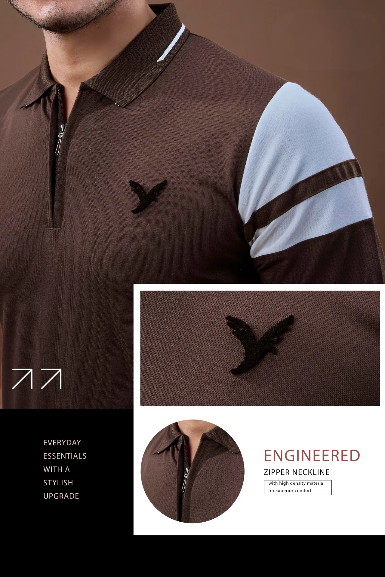 High Density Luxe Zip Polo T-Shirt (40)