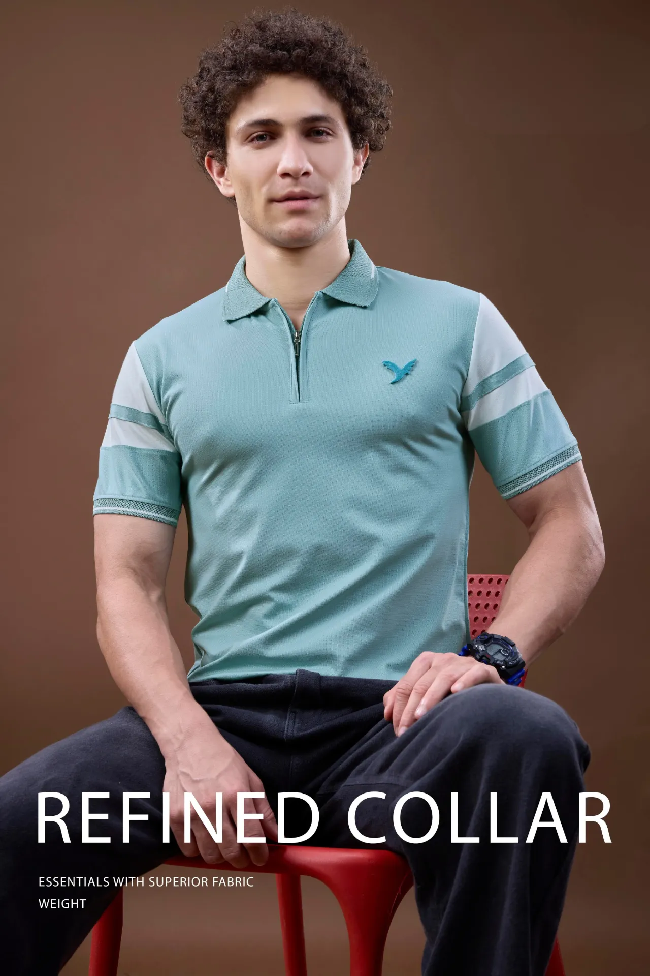High Density Luxe Zip Polo T-Shirt (40)