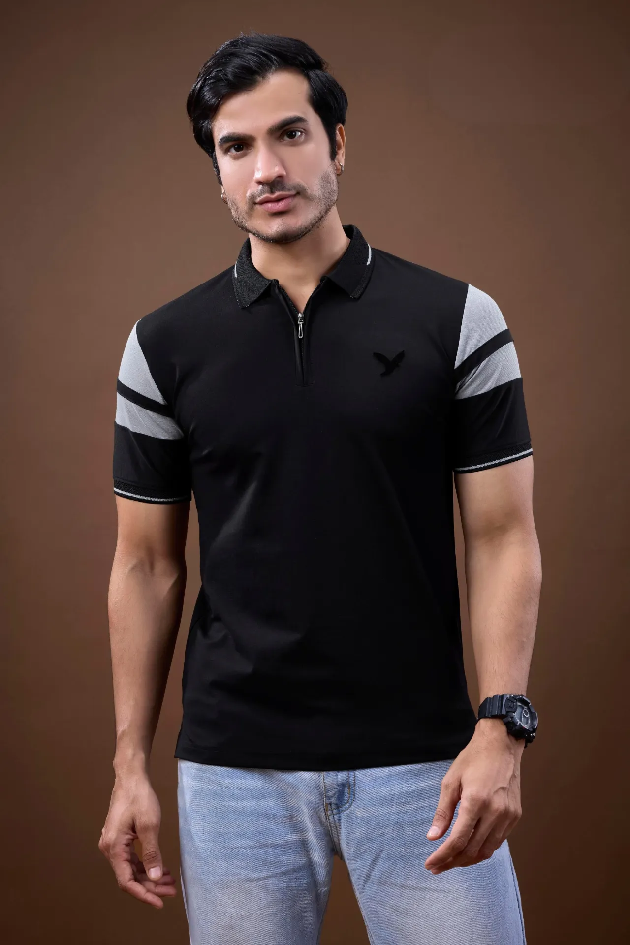 High Density Luxe Zip Polo T-Shirt (40)