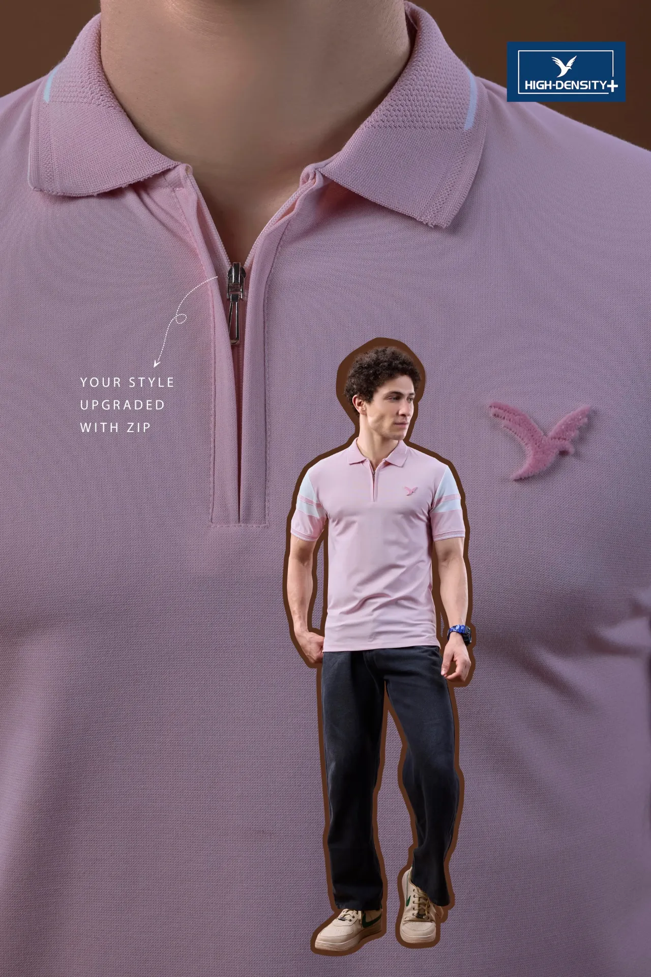 High Density Luxe Zip Polo T-Shirt